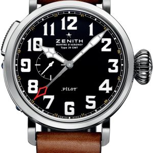 Zenith Herrklocka 03.2430.693-21.C723 Pilot Svart/Läder Ø48 mm