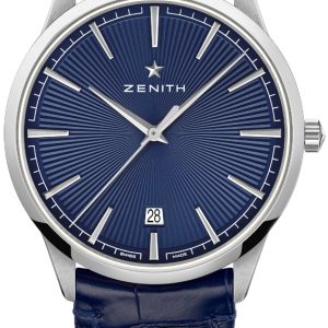 Zenith Herrklocka 03.3100.670-02.C922 Elite Classic Blå/Gummi Ø40.5