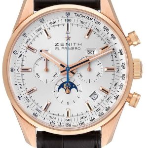 Zenith Herrklocka 18.2091.410-01.C494 El Primero Silverfärgad/Läder