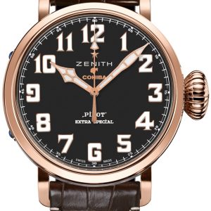 Zenith Herrklocka 18.2430.679-27.C721 Pilot Svart/Gummi Ø45 mm