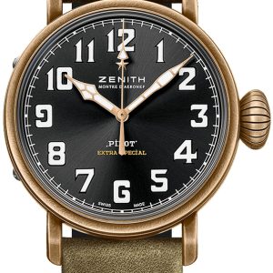 Zenith Herrklocka 29.1940.679-21.C800 Pilot Svart/Gummi Ø40 mm