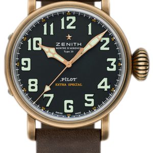 Zenith Herrklocka 29.2430.679-21.C753 Pilot Svart/Läder Ø45 mm