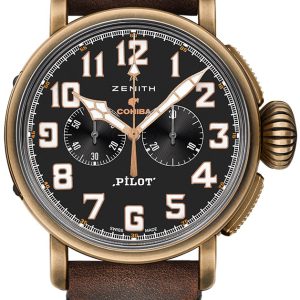 Zenith Herrklocka 29.2432.4069-27.C794 Pilot Svart/Gummi Ø45 mm