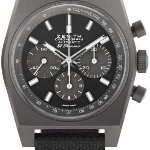 Zenith Herrklocka 97.T384.4061-21.C822 El Primero Svart/Läder Ø37 mm