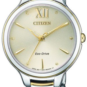 Citizen Damklocka EM0554-82X Elegance Beige/Gulguldtonat stål Ø32 mm