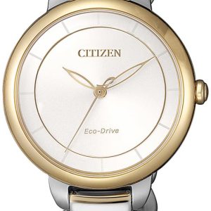 Citizen Damklocka EM0674-81A Eco Drive 180 Vit/Gulguldtonat stål