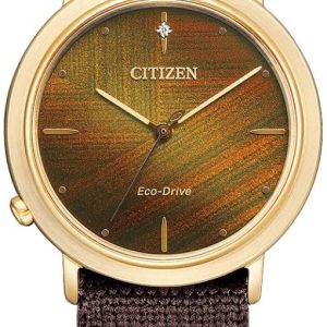 Citizen Damklocka EM1003-48X Eco Drive Brun/Textil Ø34 mm