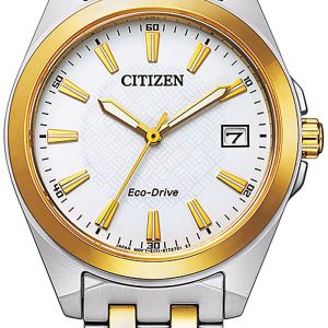 Citizen Damklocka EO1214-82A Eco Drive 180 Vit/Gulguldtonat stål