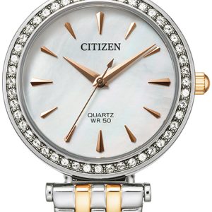 Citizen Damklocka ER0216-59D Elegance Vit/Gulguldtonat stål Ø30 mm