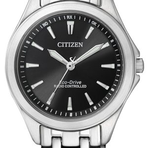 Citizen Damklocka ES4020-53E Radio Controlled Svart/Stål Ø28 mm