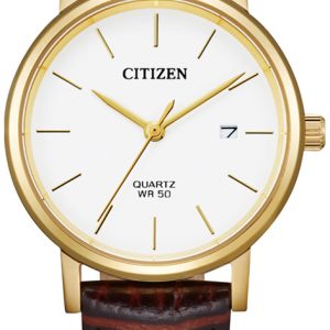 Citizen Damklocka EU6092-08A Leather Vit/Läder Ø28 mm