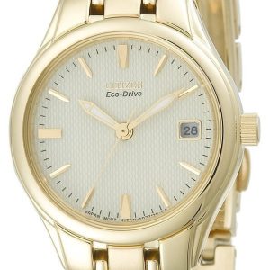 Citizen Damklocka EW1262-55P Elegance Vit/Gulguldtonat stål Ø25 mm