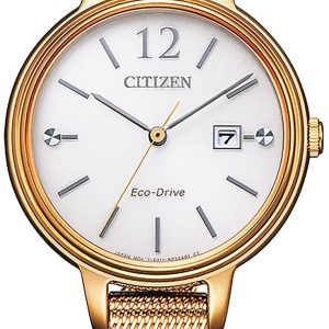 Citizen Damklocka EW2447-89A Eco Drive 180 Vit/Roséguldstonat stål