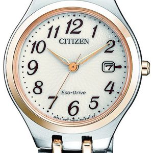 Citizen Damklocka EW2486-87A Elegance Vit/Roséguldstonat stål