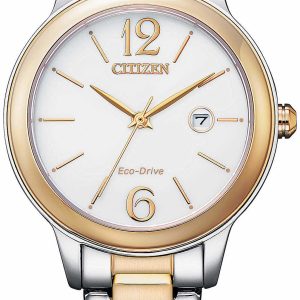 Citizen Damklocka EW2626-80A Dress Vit/Gulguldtonat stål Ø31 mm