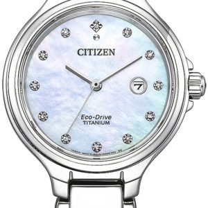 Citizen Damklocka EW2680-84D Eco Drive Vit/Titan Ø31 mm