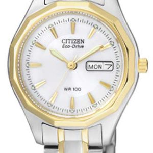 Citizen Damklocka EW3144-51AE Sport Vit/Gulguldtonat stål Ø26 mm