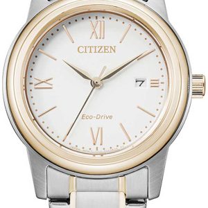 Citizen Damklocka FE1226-82A Vit/Gulguldtonat stål Ø30 mm