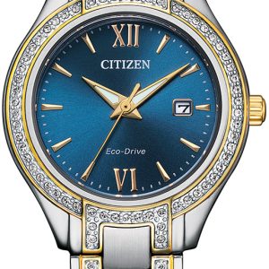 Citizen Damklocka FE1234-50L Silhouette Blå/Gulguldtonat stål