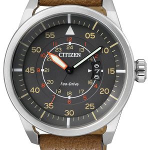 Citizen Herrklocka AW1360-12H Leather Grå/Läder Ø45 mm