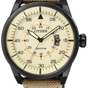 Citizen Herrklocka AW1365-19P Leather Beige/Läder Ø45 mm