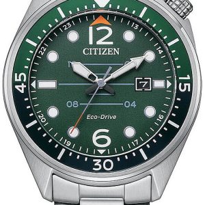 Citizen Herrklocka AW1715-86X Seaplane Grön/Stål Ø44 mm