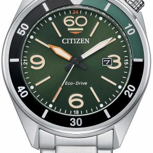 Citizen Herrklocka AW1718-88X Grön/Stål Ø44 mm