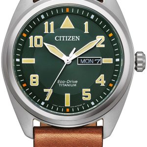 Citizen Herrklocka BM8560-11XE Titanium Grön/Läder Ø42 mm