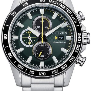 Citizen Herrklocka CA0780-87X Chrono Grön/Stål Ø44 mm