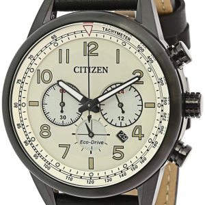 Citizen Herrklocka CA4425-10X Beige/Läder Ø43 mm