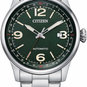 Citizen Herrklocka NJ0160-87X Pilot Grön/Stål Ø42 mm