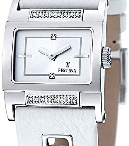 Festina 99999 Damklocka F16325-1 Vit/Läder