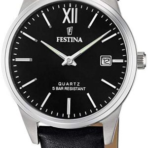 Festina 99999 Damklocka F20510-4 Svart/Läder Ø31 mm