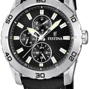 Festina 99999 Herrklocka F16607-3 Svart/Läder Ø44 mm