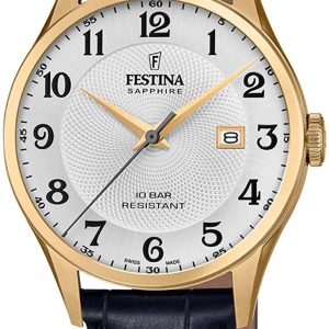 Festina 99999 Herrklocka F20010-1 Silverfärgad/Läder Ø40 mm