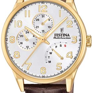 Festina 99999 Herrklocka F20279-A Silverfärgad/Läder Ø42 mm