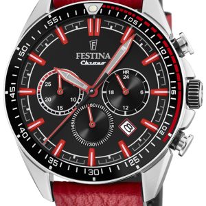 Festina 99999 Herrklocka F20377-5 Svart/Läder Ø44 mm