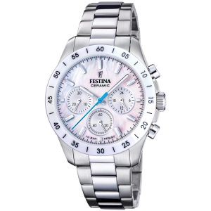 Festina Ceramic Chronograph F20693/1 - Dam - 39 mm - Analogt - Quartz - Mineralglas