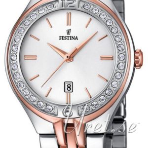 Festina Damklocka F16868-2 Dress Vit/Roséguldstonat stål Ø33 mm