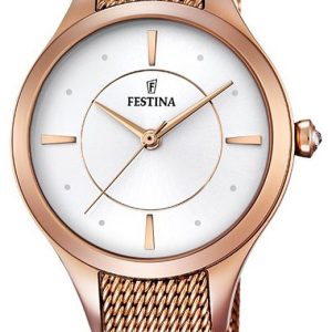 Festina Damklocka F16960-1 Dress Vit/Roséguldstonat stål Ø32 mm