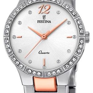 Festina Damklocka F20241-2 Vit/Roséguldstonat stål Ø29 mm