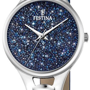 Festina Damklocka F20334-2 Mademoiselle Kristallinfattad/Läder Ø32