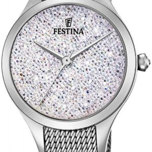 Festina Damklocka F20336-1 Mademoiselle Kristallinfattad/Stål Ø32 mm