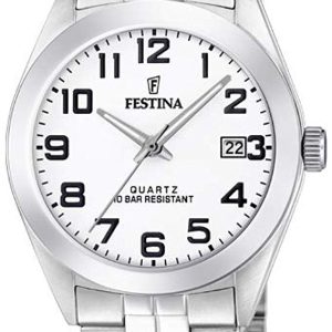 Festina Damklocka F20438-1 Classic Vit/Stål Ø28 mm