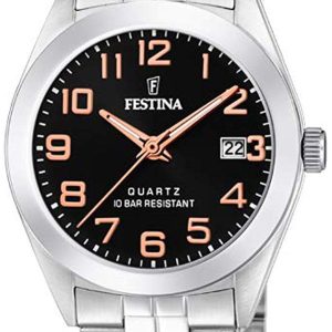 Festina Damklocka F20438-3 Classic Svart/Stål Ø28 mm