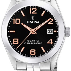 Festina Damklocka F20438-6 Svart/Stål Ø28 mm