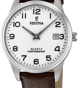 Festina Damklocka F20510-5 Classic Vit/Läder Ø30.8 mm