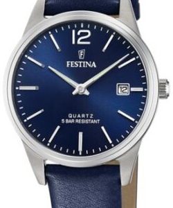 Festina Damklocka F20510-7 Classic Blå/Läder Ø30.8 mm