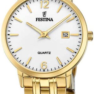 Festina Damklocka F20514-2 Vit/Gulguldtonat stål Ø31 mm