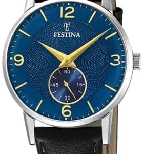 Festina Damklocka F20570-3 Retro Blå/Läder Ø29 mm